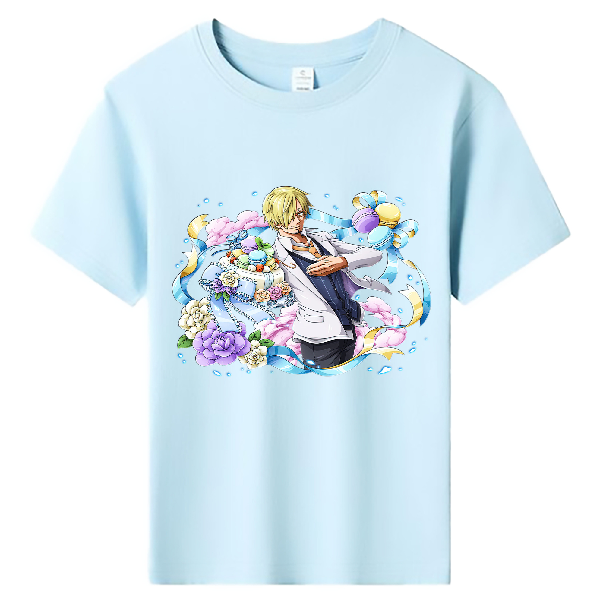 （画像用） ワンピース サンジ ONE PIECE Sanji 綿100％キッズTシャツ（フロントプリント）